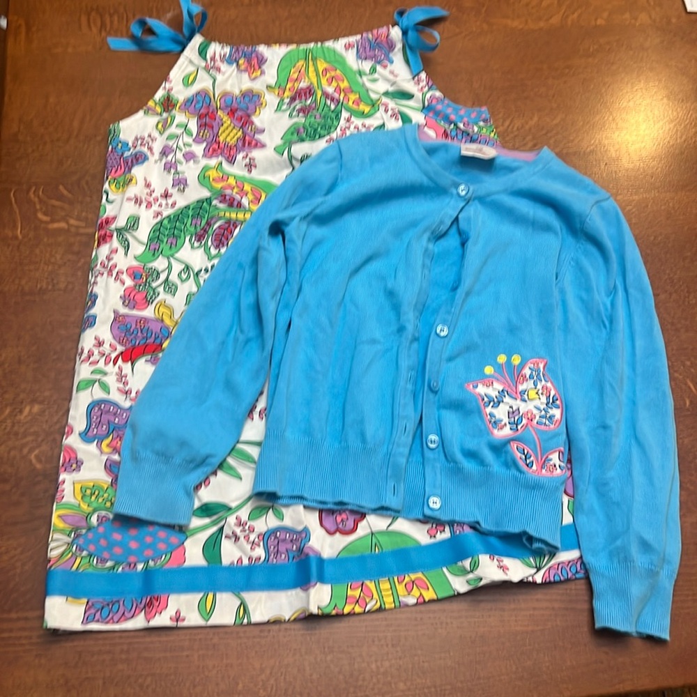 Hanna Andersson Sundress with matching Sweater. Size: 130
